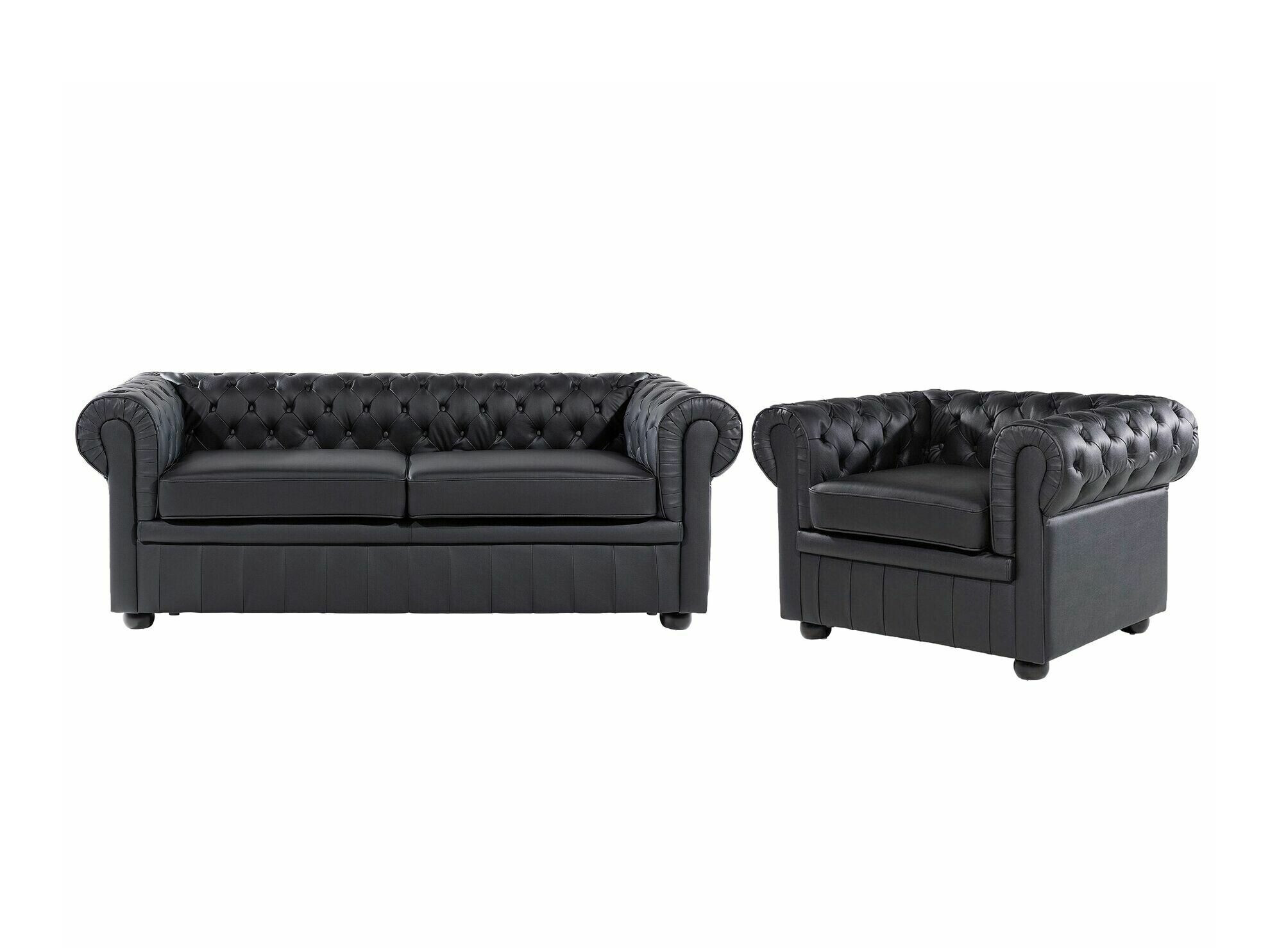 English-style upholstered furniture set Cirdoro 112 (Black)