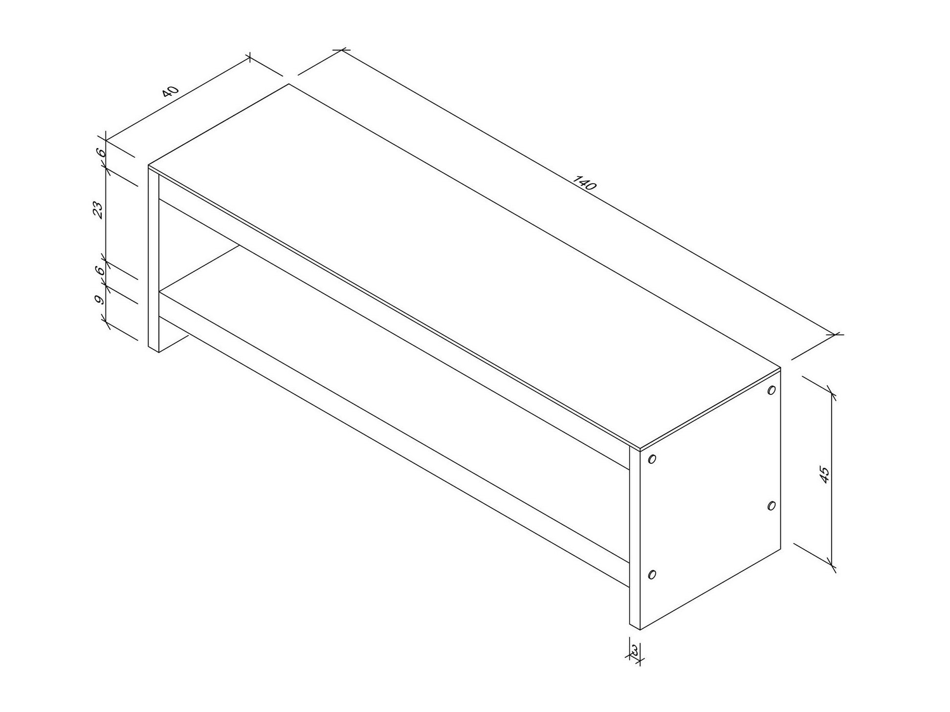 TV stand Kailua 1501 (Walnut)