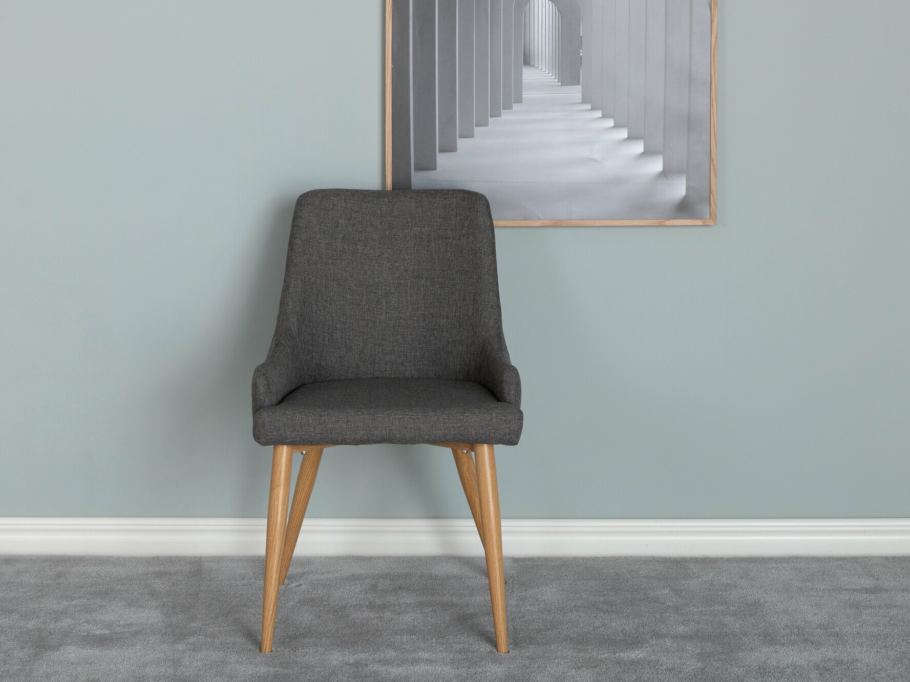 Καρέκλα Dallas 222 (Σκούρο γκρι + Καφέ)