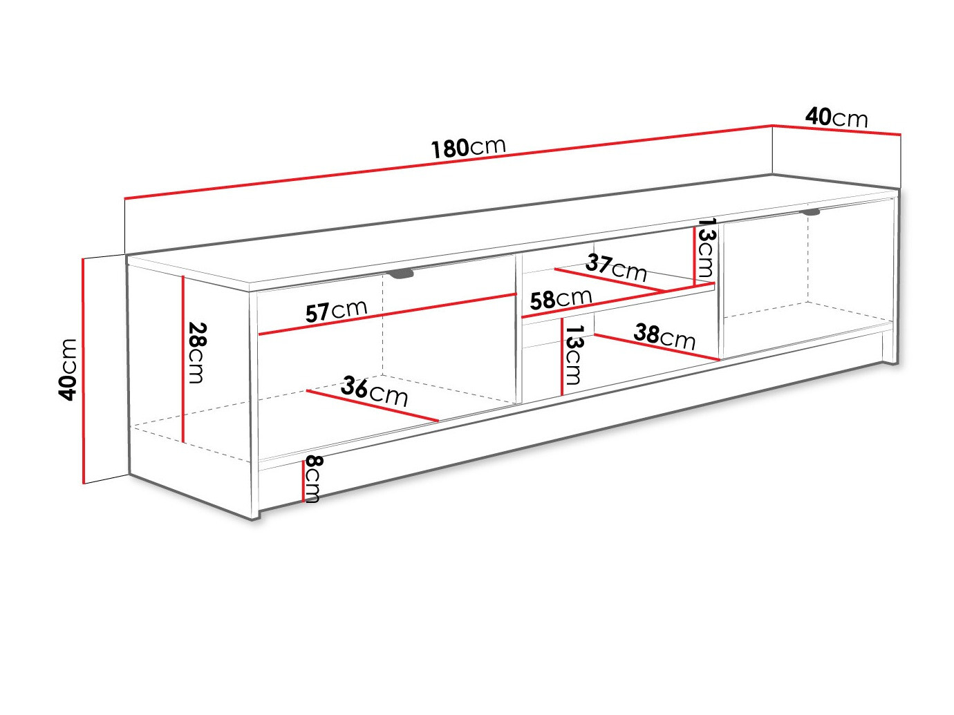 Έπιπλο τηλεόρασης Comfivo Papilio I (Άσπρο)