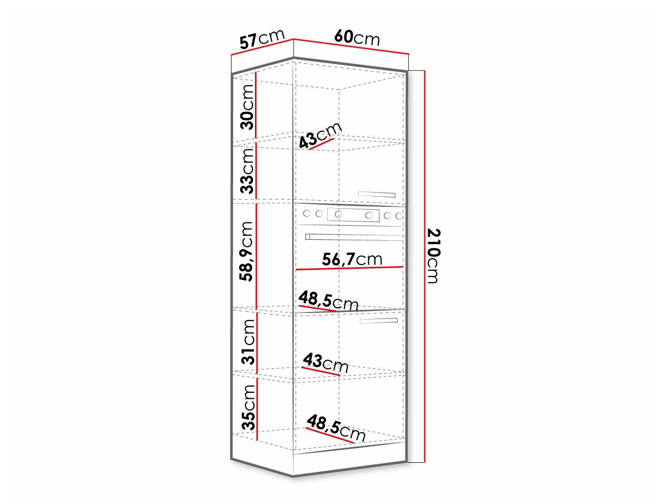 Modular cabinet for built-in appliances Multi Cream 100