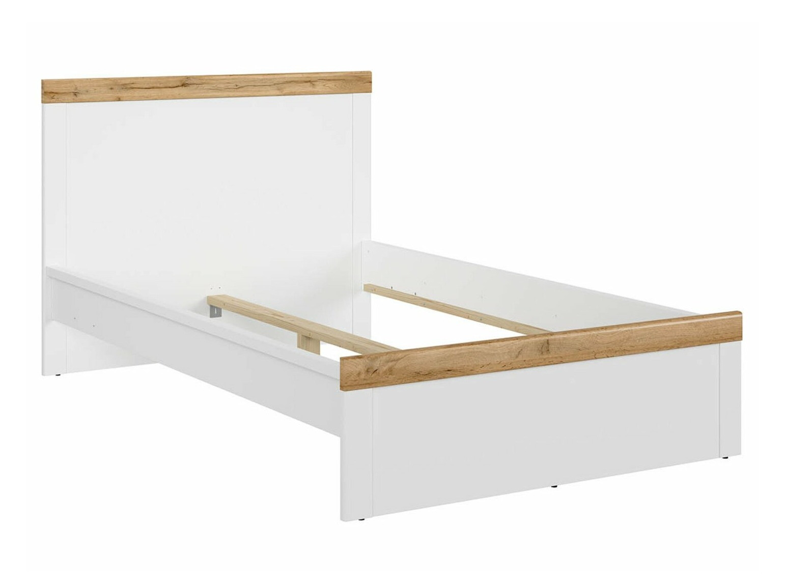 Bed Sonsoru 115 (White + Glossy white + Wotan Oak)