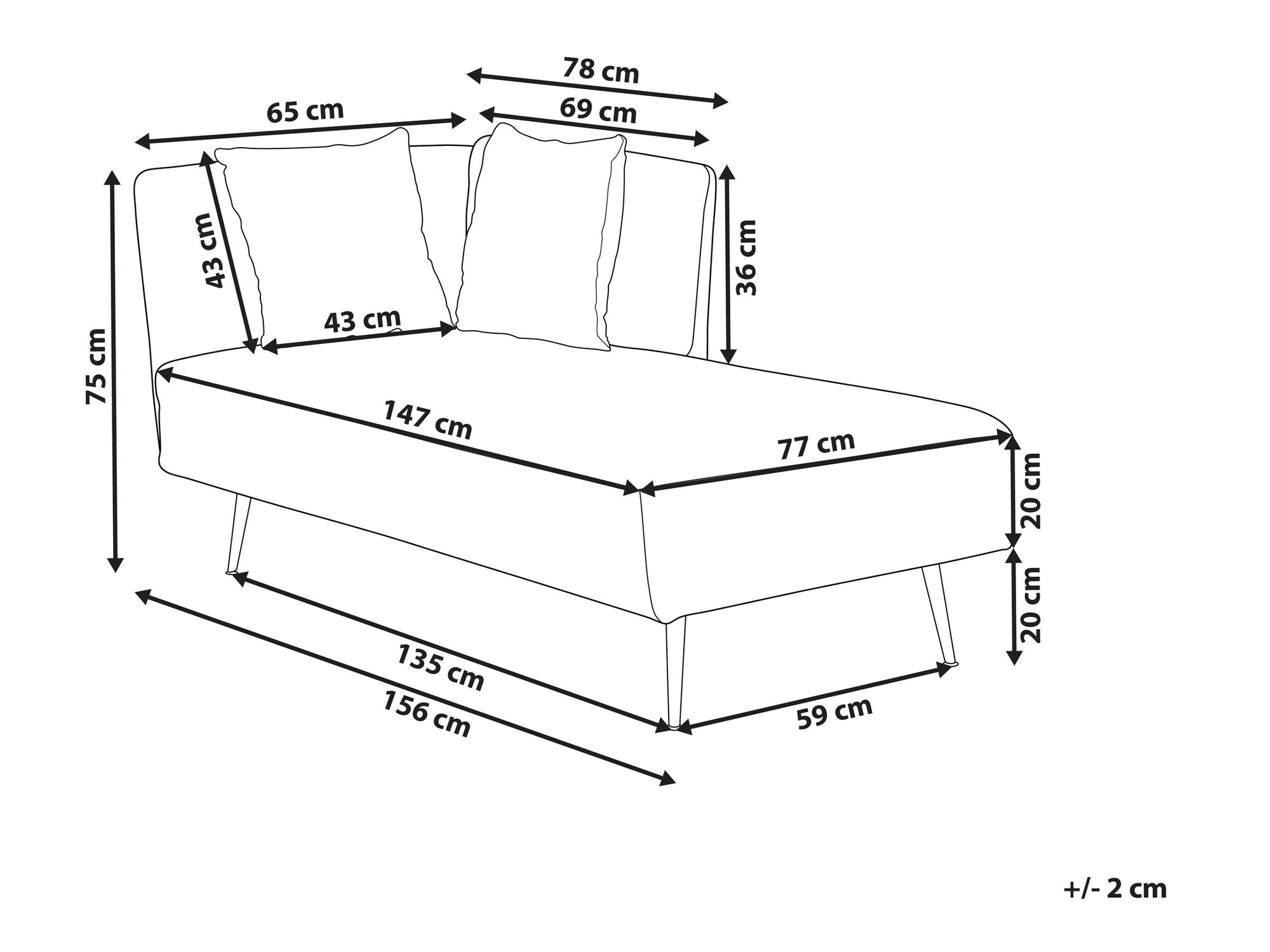 Chaise longue Berwyn 1091