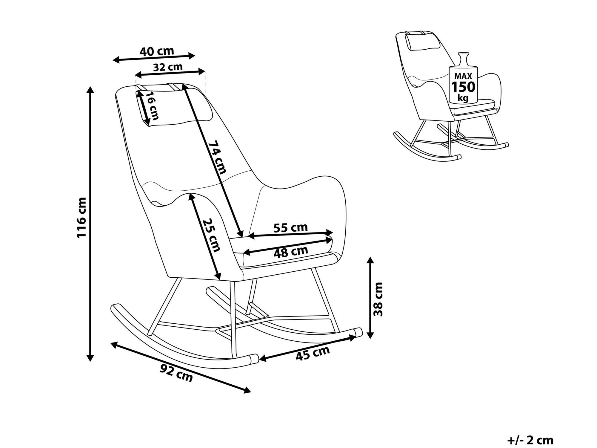 Rocking chair Berwyn 1110 (Beige)