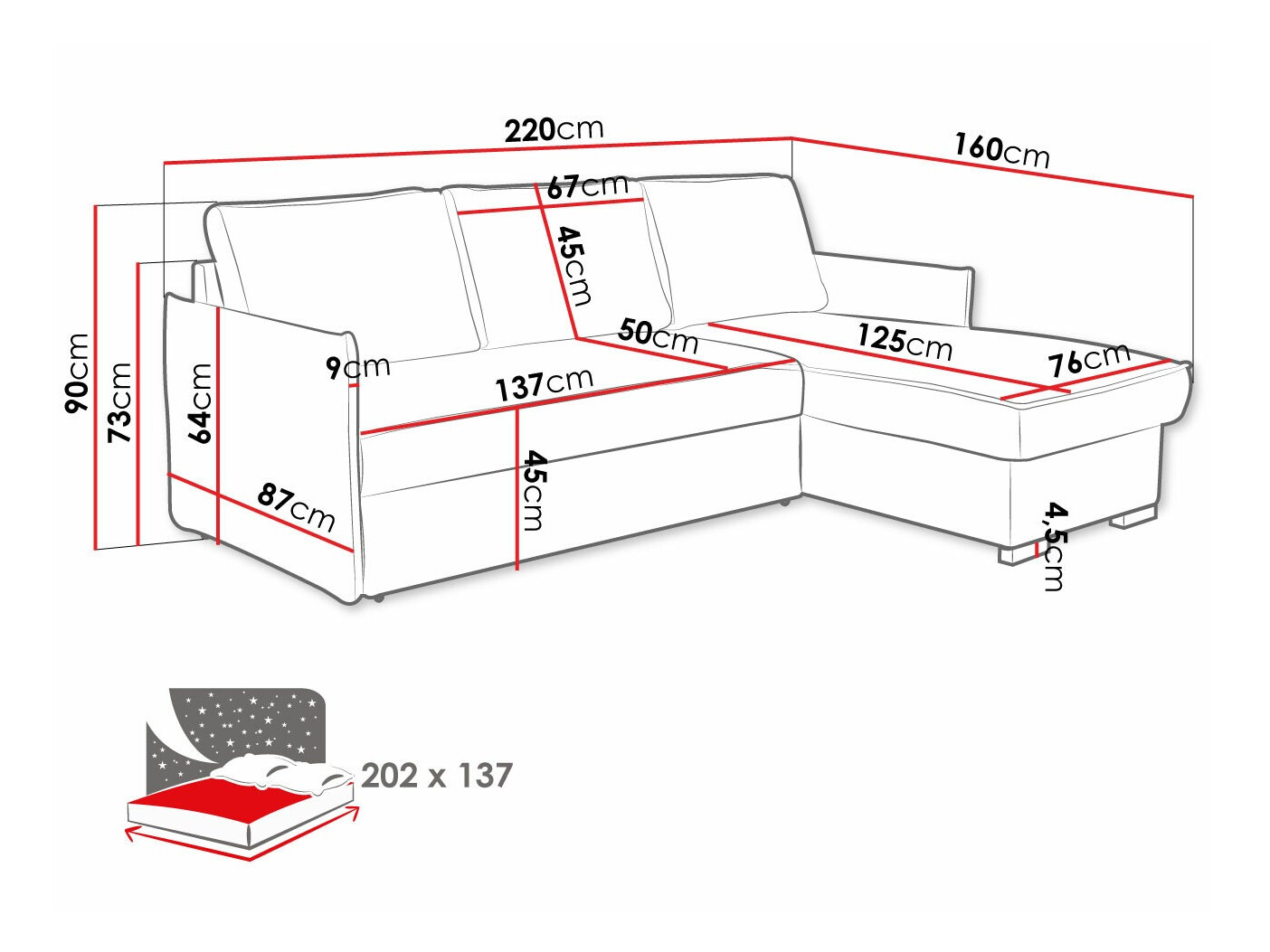 Corner sofa Columbus 208 (Neve 90)