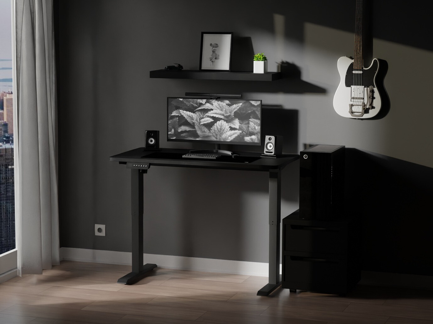 Γραφείο με ρυθμιζόμενο ύψος Lodi 100 (Μαύρο)