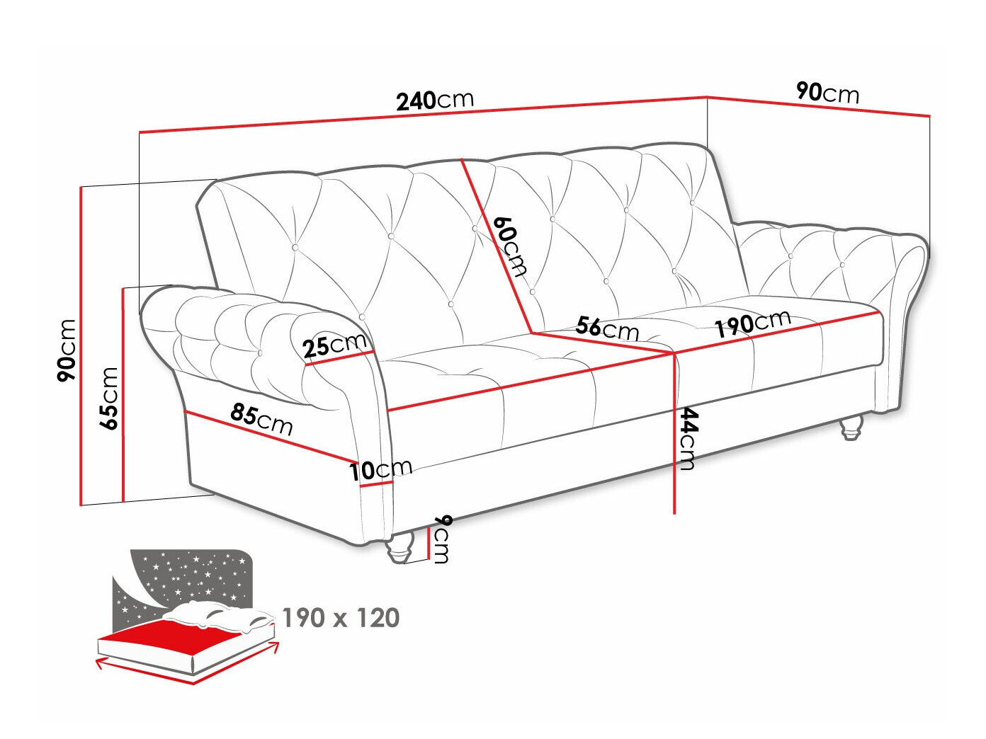 Sofa bed Columbus 209 (Kronos 19)