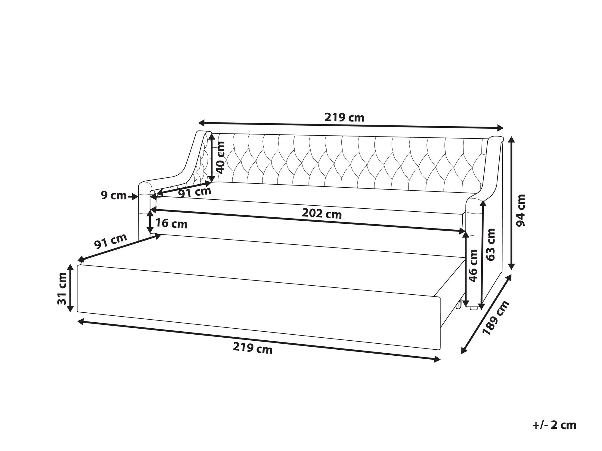 Bed Berwyn 1260 (Grey)