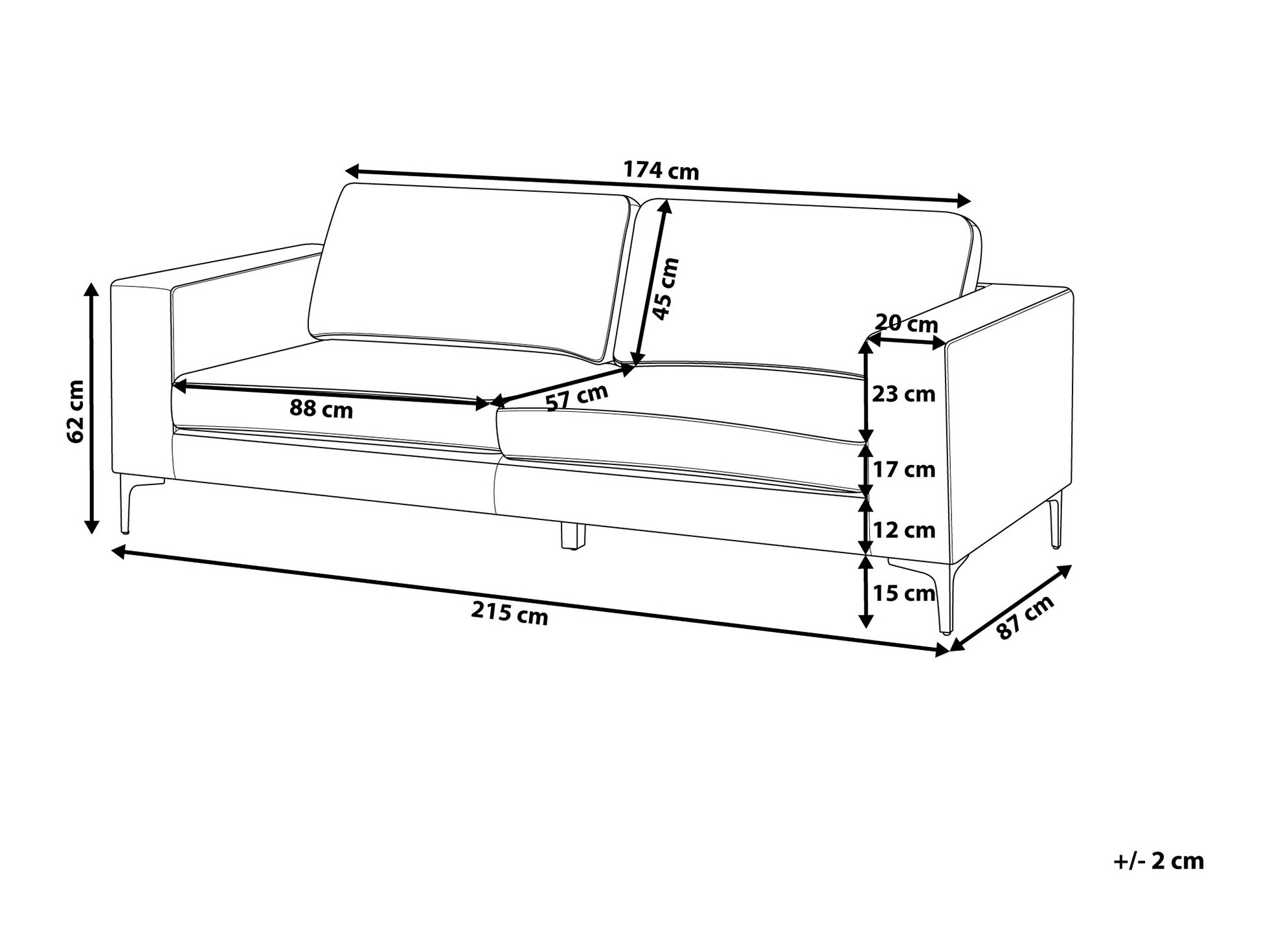 Sofa Berwyn 1261 (Light blue)