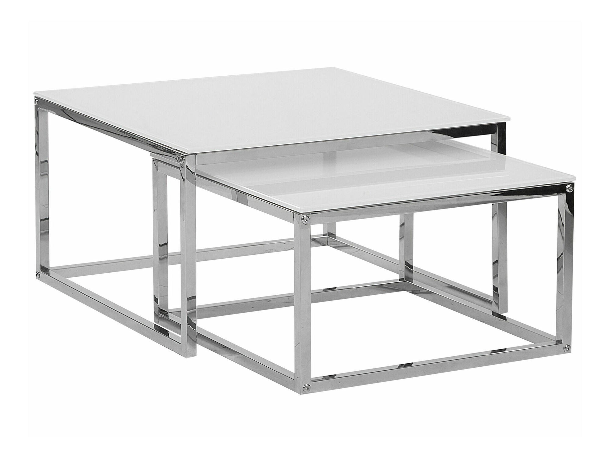 Σετ τραπεζιών σαλονιού Berwyn 1283 (Άσπρο + Ασημί)