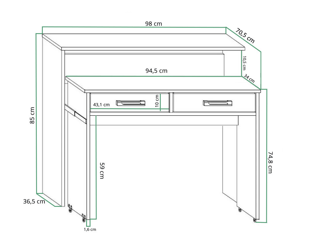 Γραφείο Gilroy 103 (Άσπρο)
