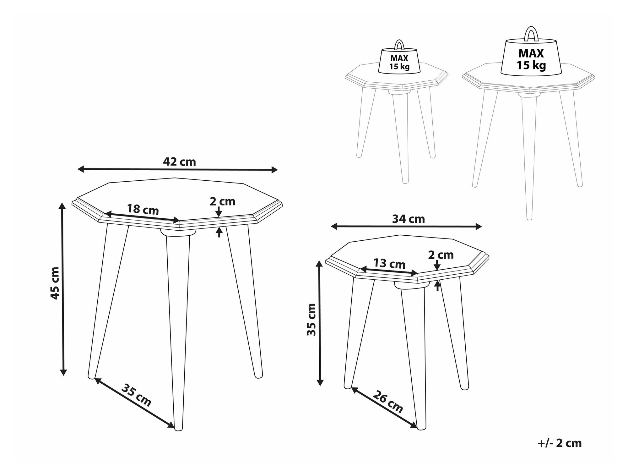 Nest of side tables Berwyn 1298