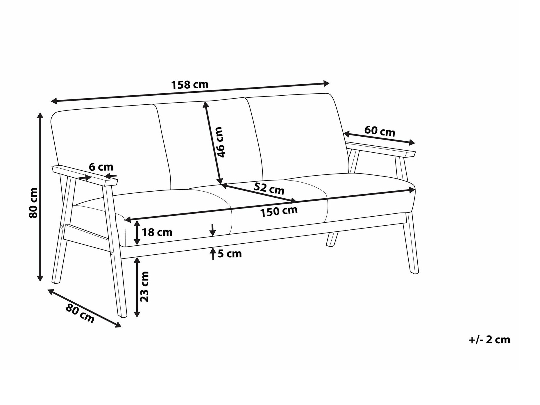 Καναπές Berwyn 1322 (Καφέ)