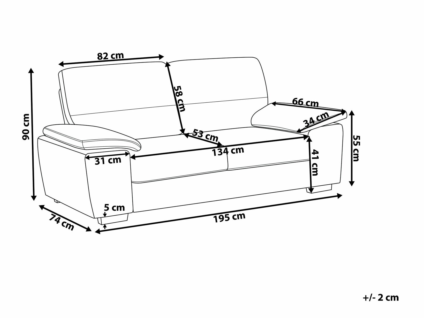 Sofa Berwyn 1327 (Dark brown)