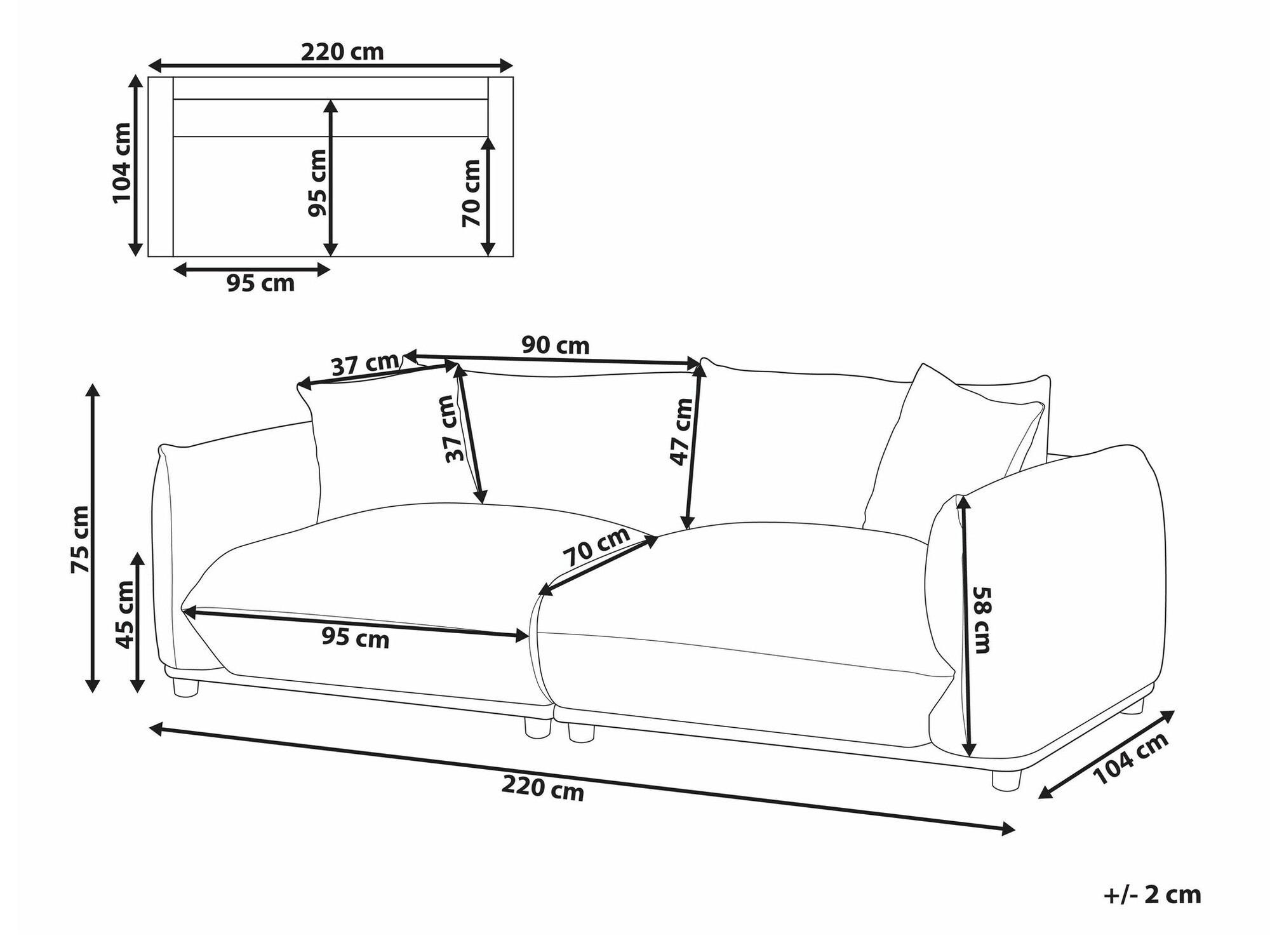 Sofa Berwyn 1360 (Beige)