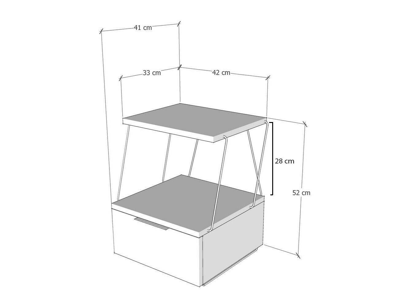 Bedside table Kailua 1541 (Anthracite)