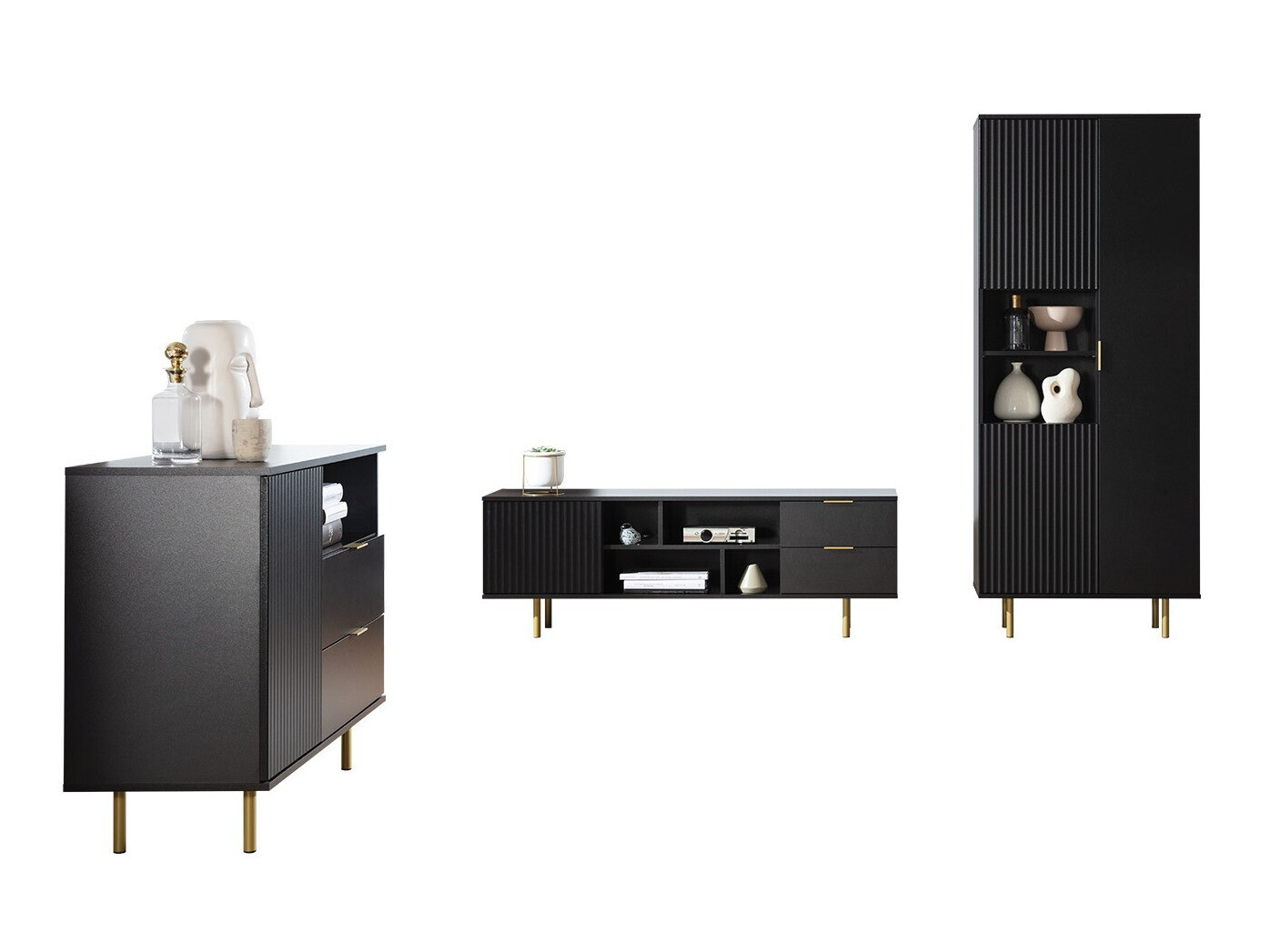 Σετ επίπλων σαλονιού Decus II (Μαύρο)