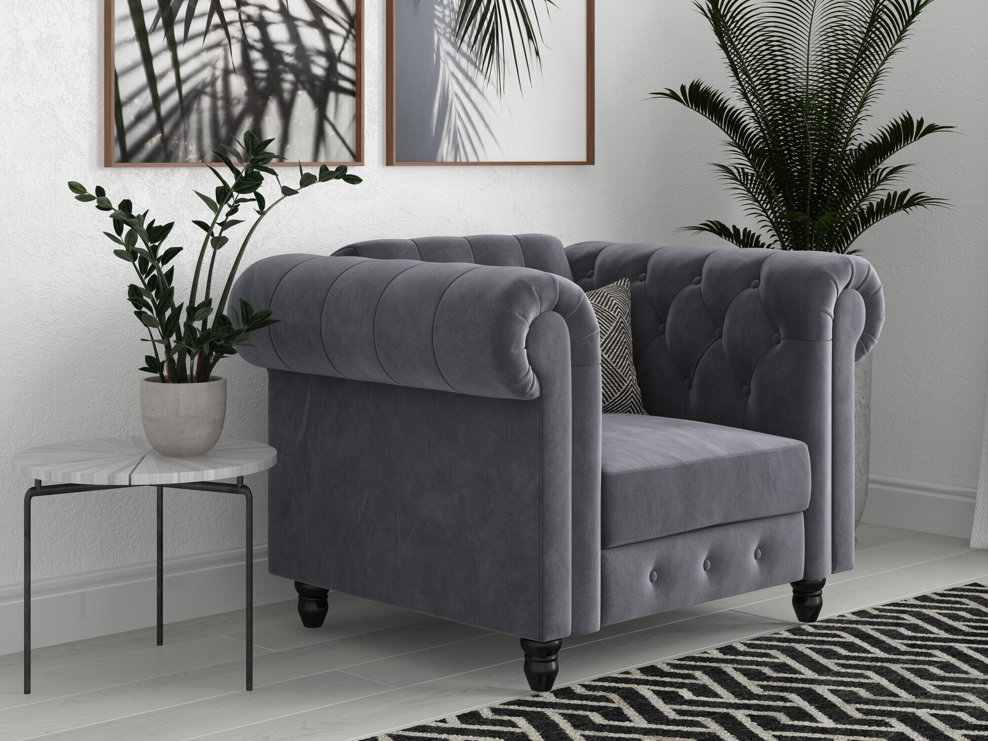 English-style armchair Tulsa 630 (Grey)