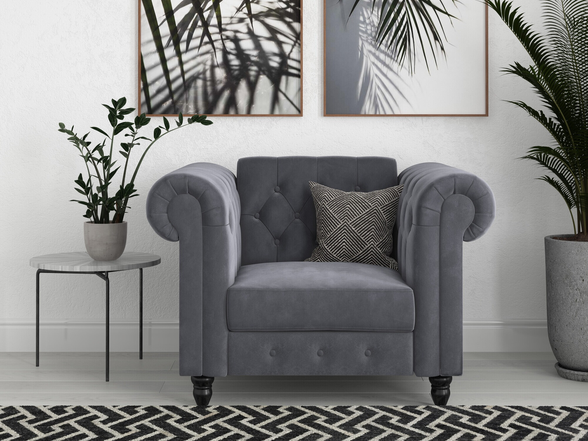 English-style armchair Tulsa 630 (Grey)