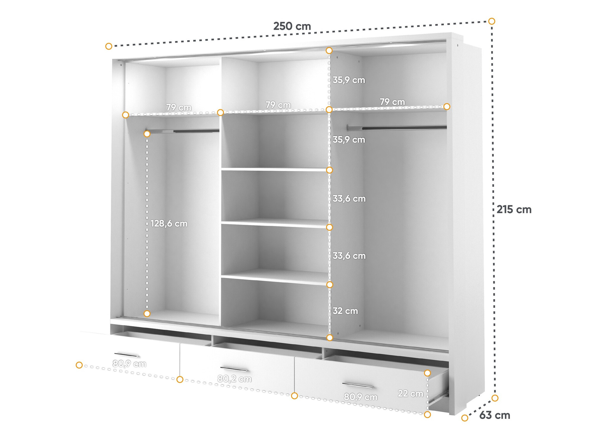 Wardrobe Fresno 100 (White)