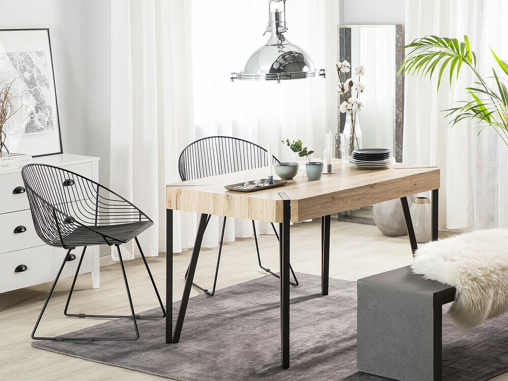 Table Berwyn 1496 (Black + Light wood)
