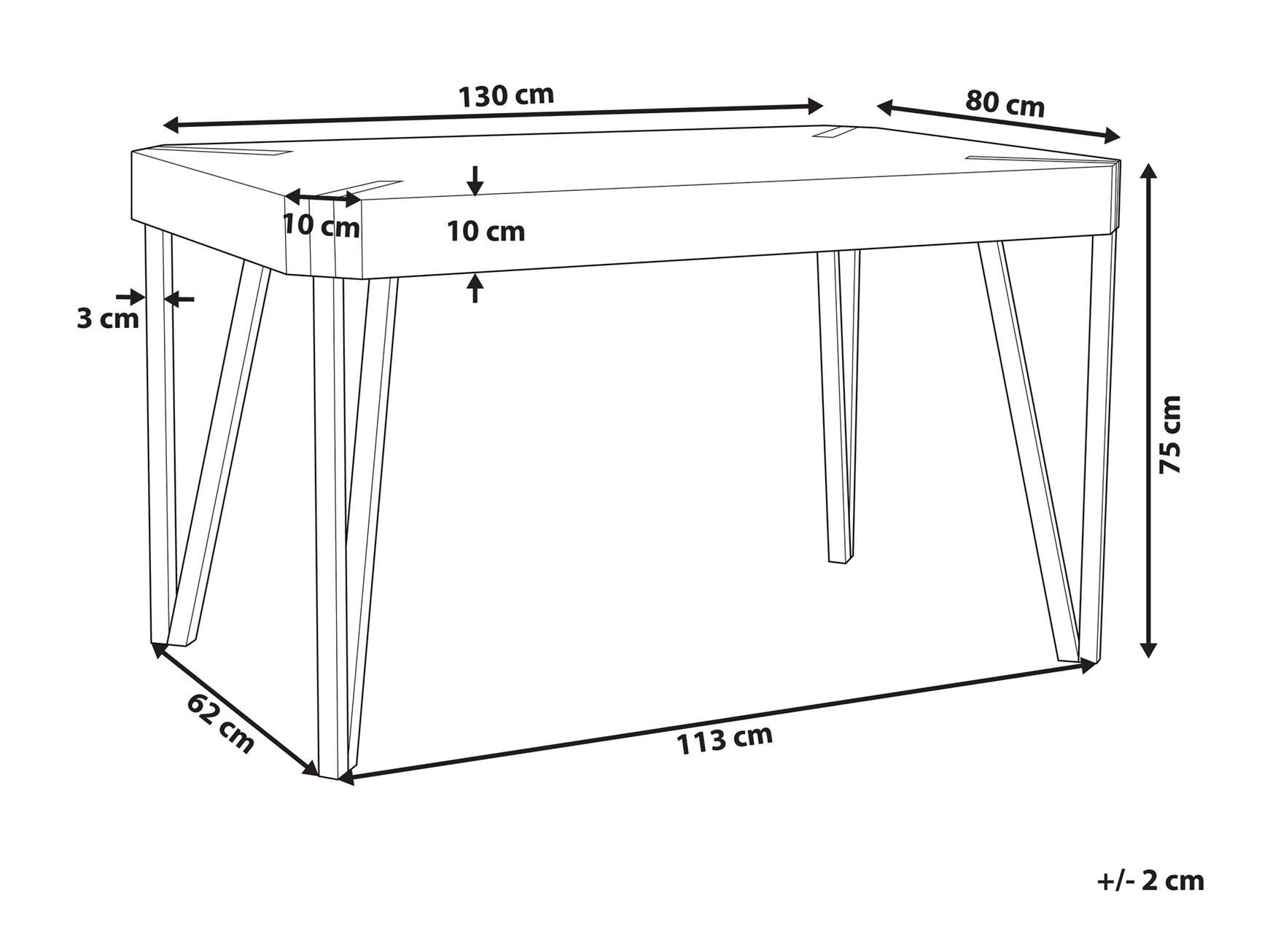 Table Berwyn 1496 (Black + Light wood)