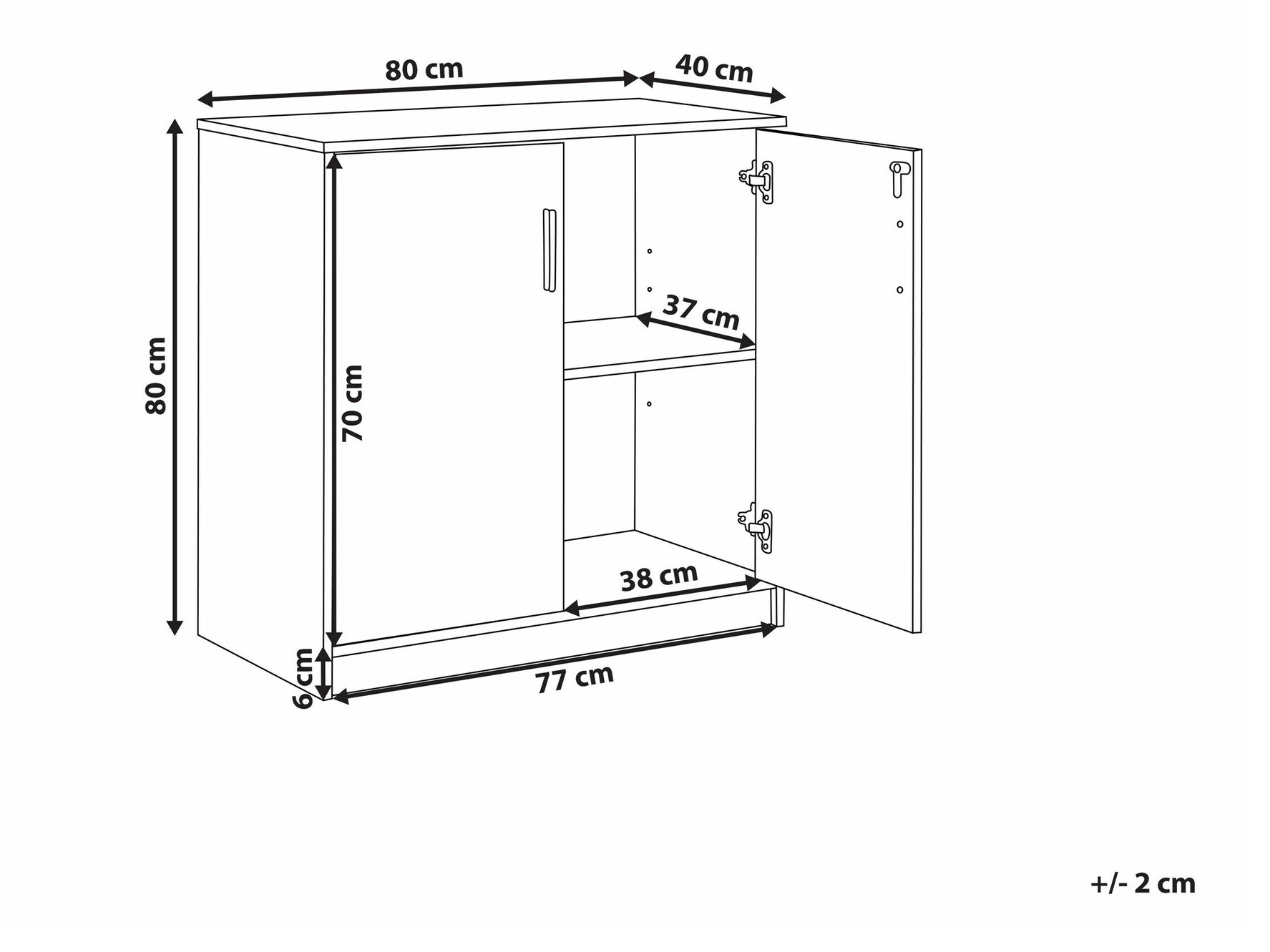 Μπουφέ Catferu 112 (Μαύρο + Ανοιχτό καφέ)
