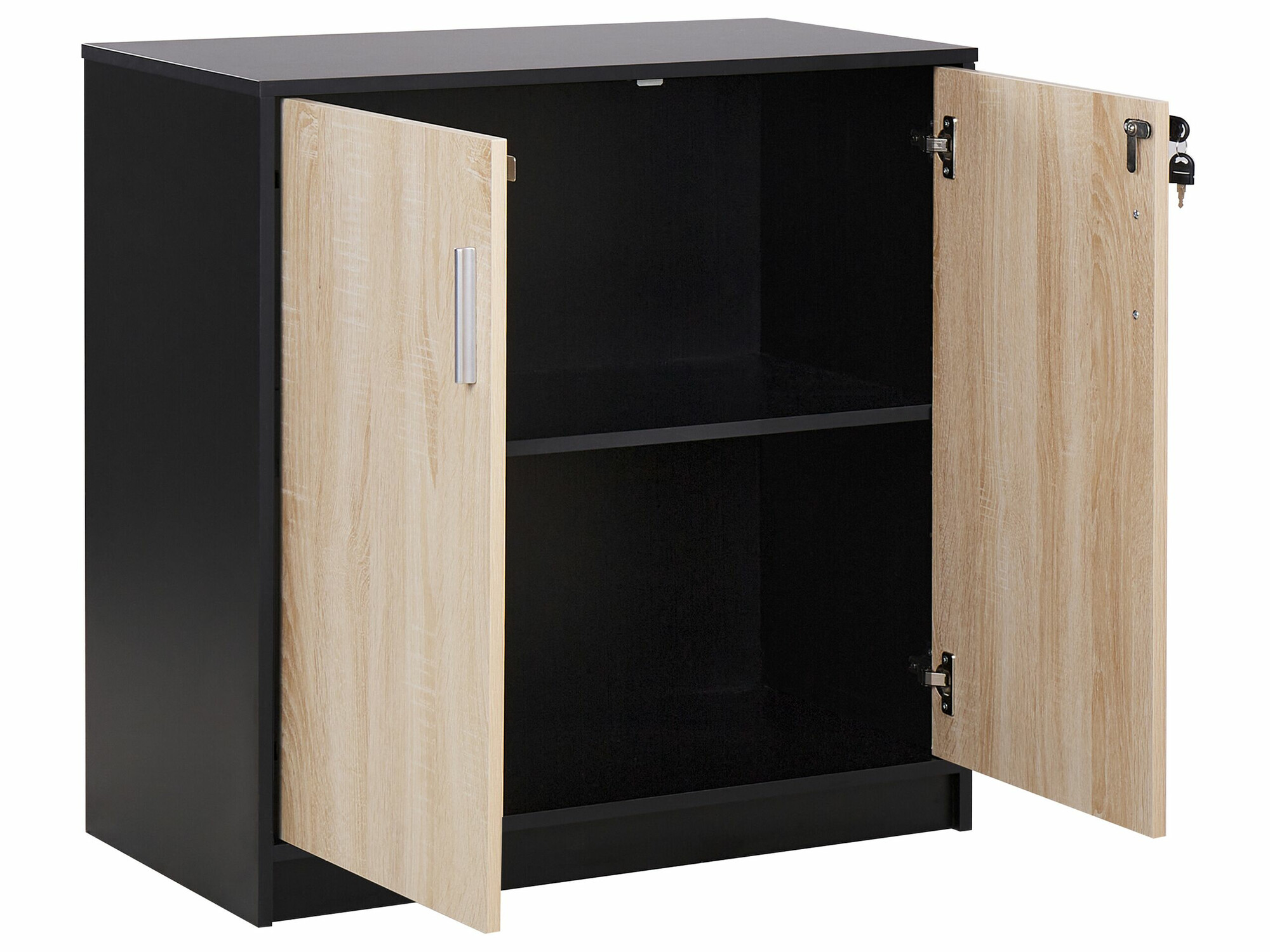 Sideboard Catferu 112 (Black + Light brown)