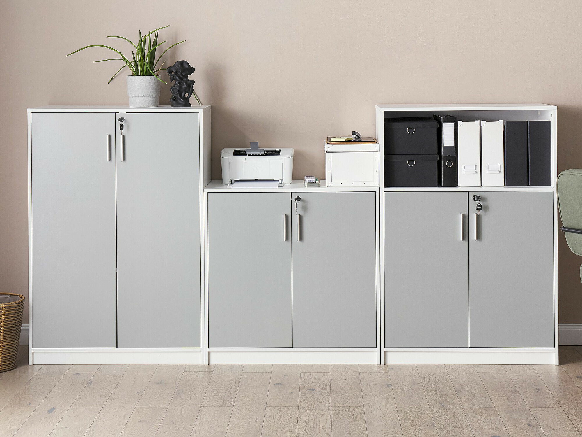 Sideboard Catferu 112 (White + Grey)