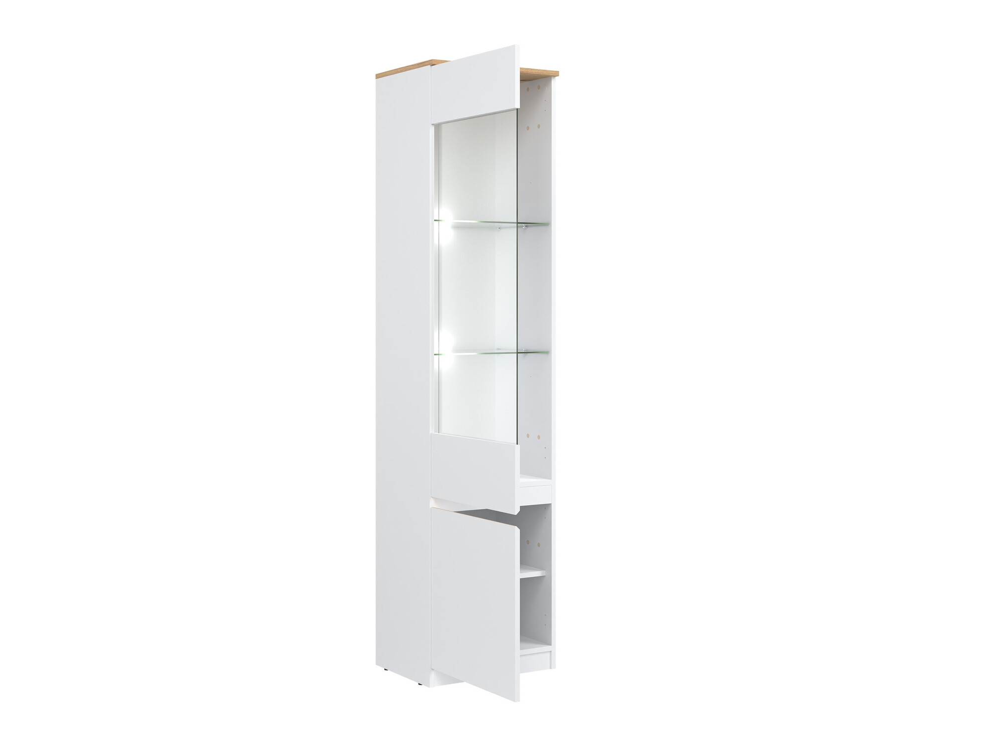 Bookcase Catelbi 121 (White + Oak)