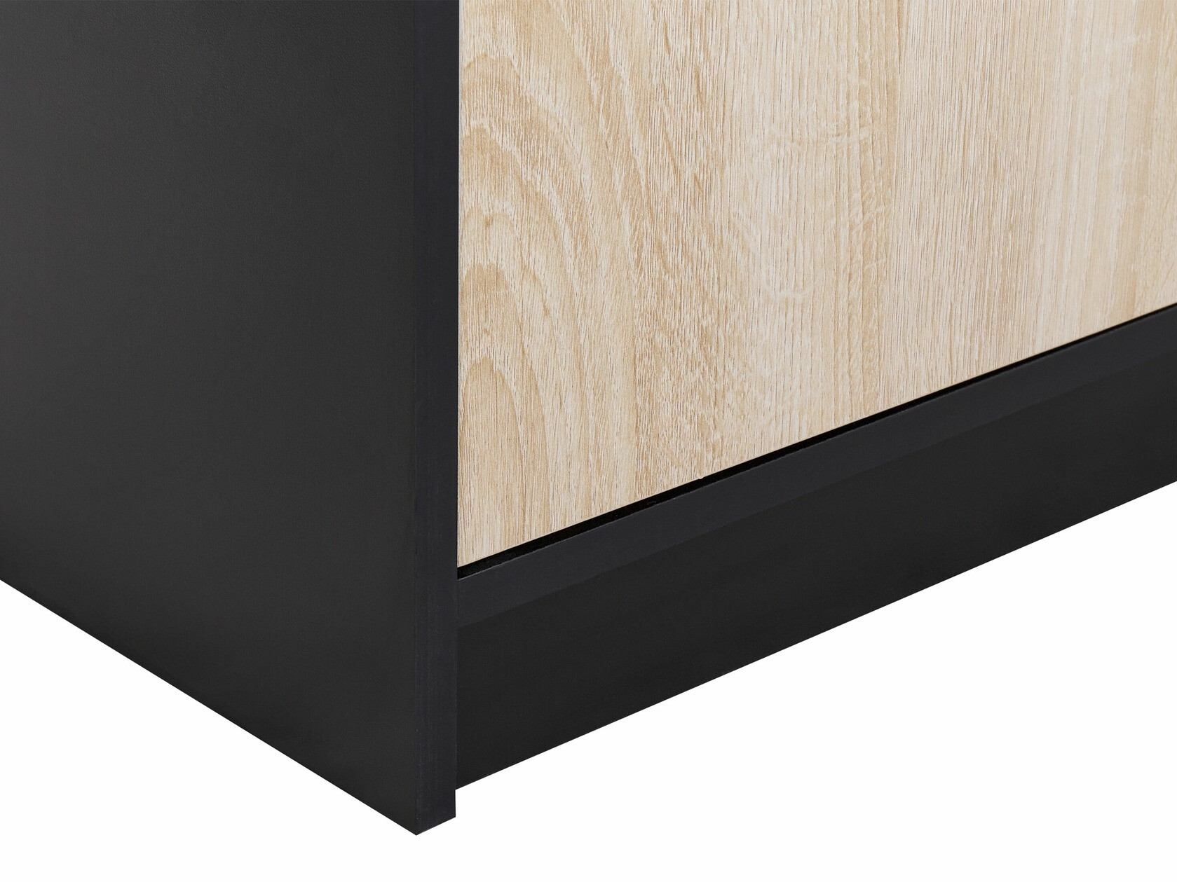 Μπουφέ Catferu 114 (Μαύρο + Ανοιχτό χρώμα ξύλου)