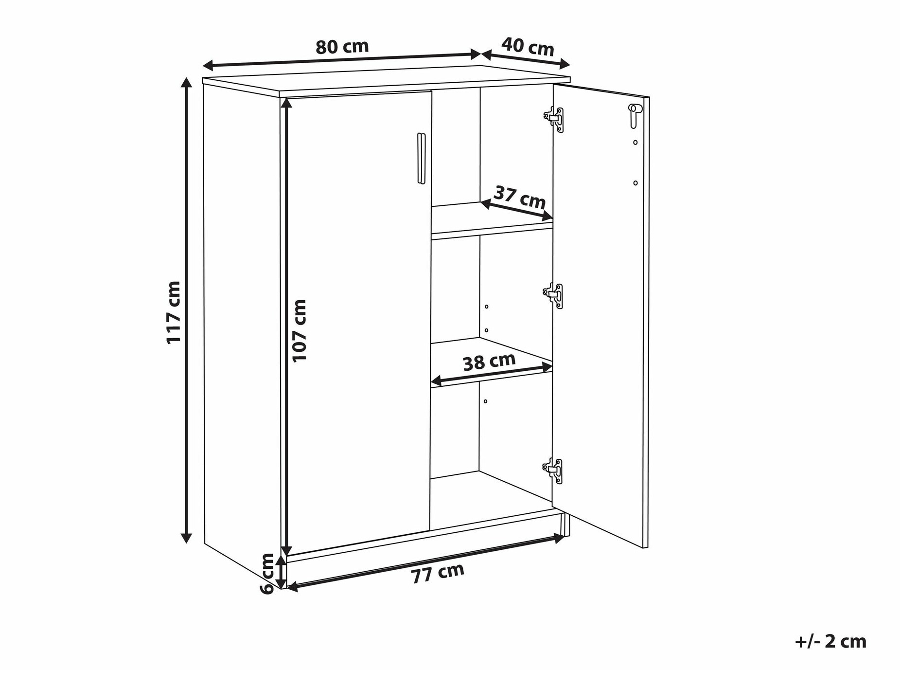 Μπουφέ Catferu 114 (Μαύρο + Ανοιχτό χρώμα ξύλου)