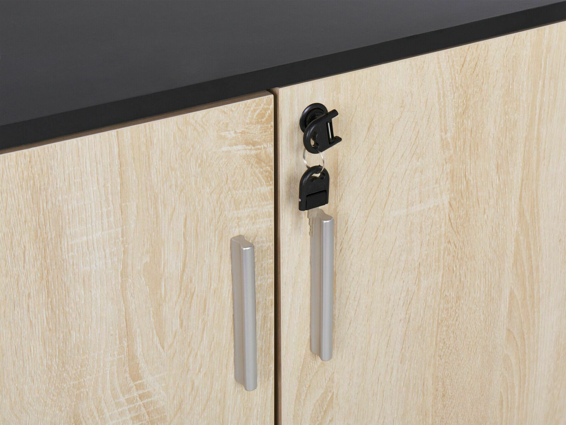 Sideboard Catferu 112 (Black + Light brown)
