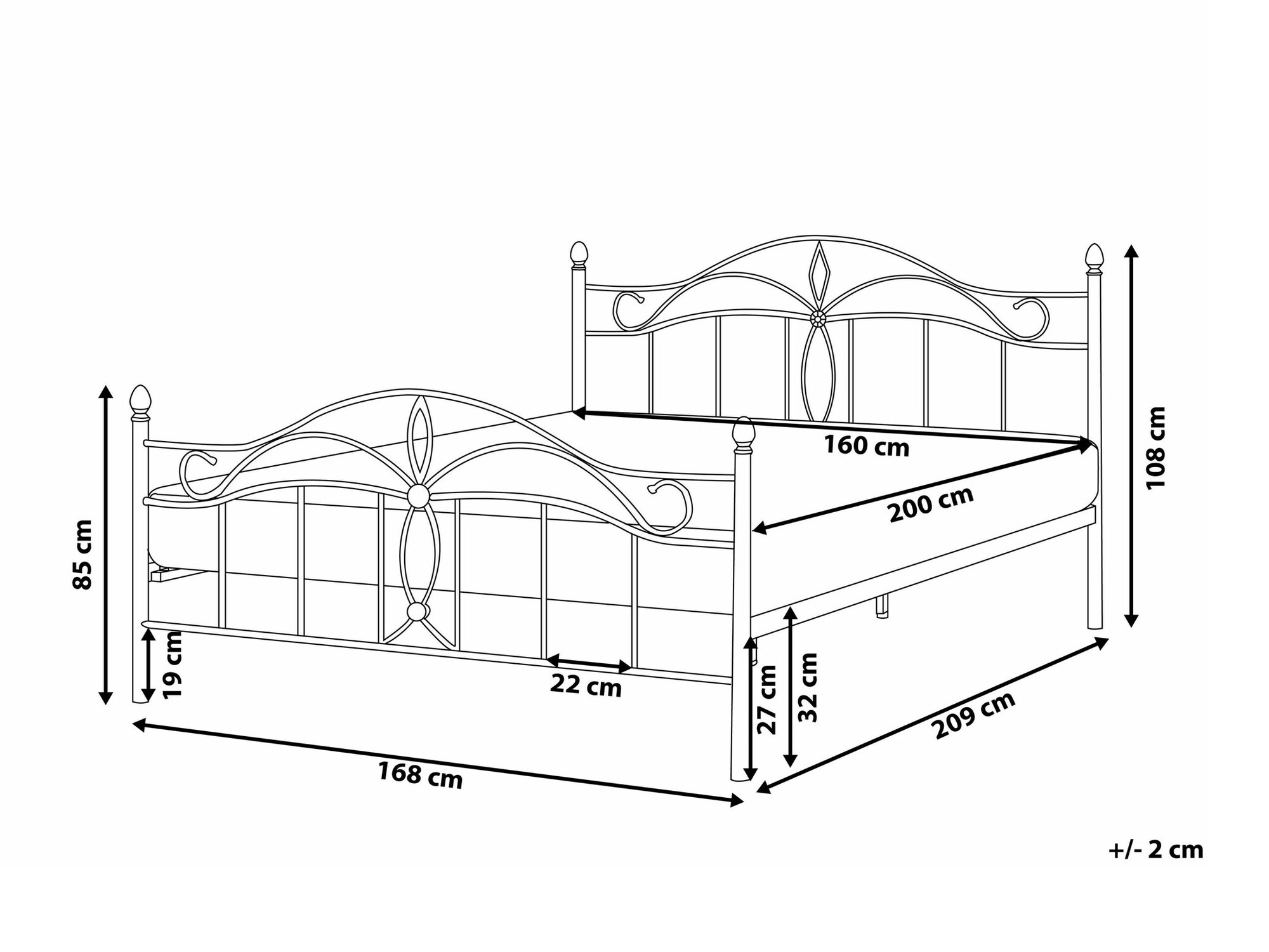 Κρεβάτι Berwyn 441 (Μαύρο)