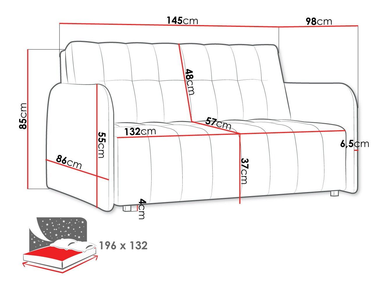 Καναπές-κρεβάτι Aquarin III (Paros 3)