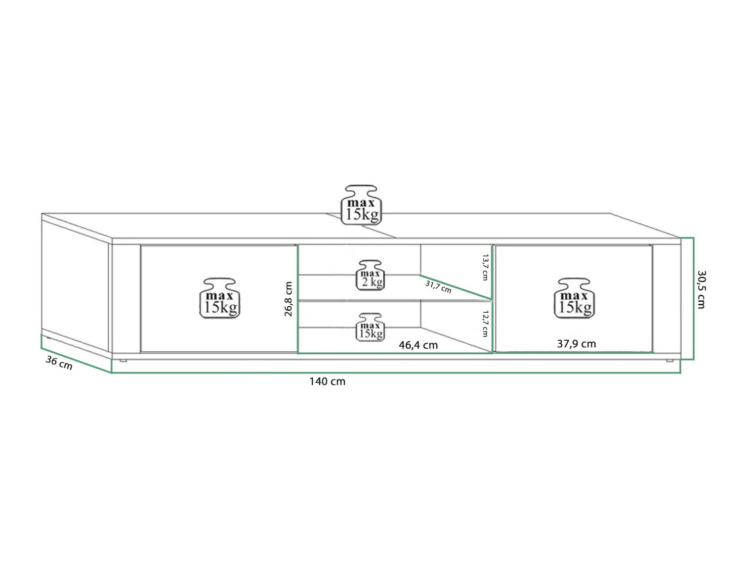 Έπιπλο τηλεόρασης Gilroy 107 (Sonoma οξιά)