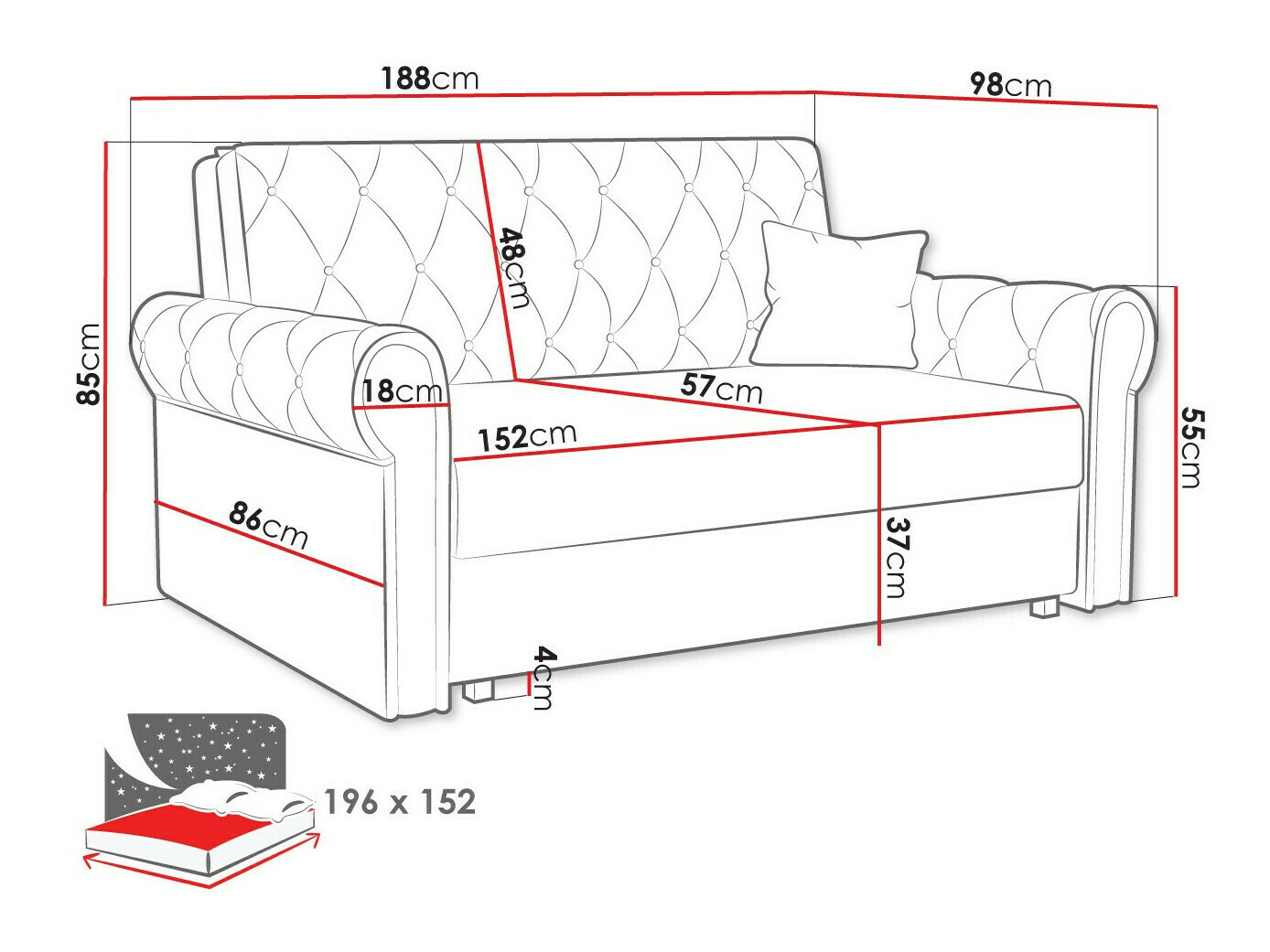 Καναπές-κρεβάτι Aelara IV (Kronos 22)
