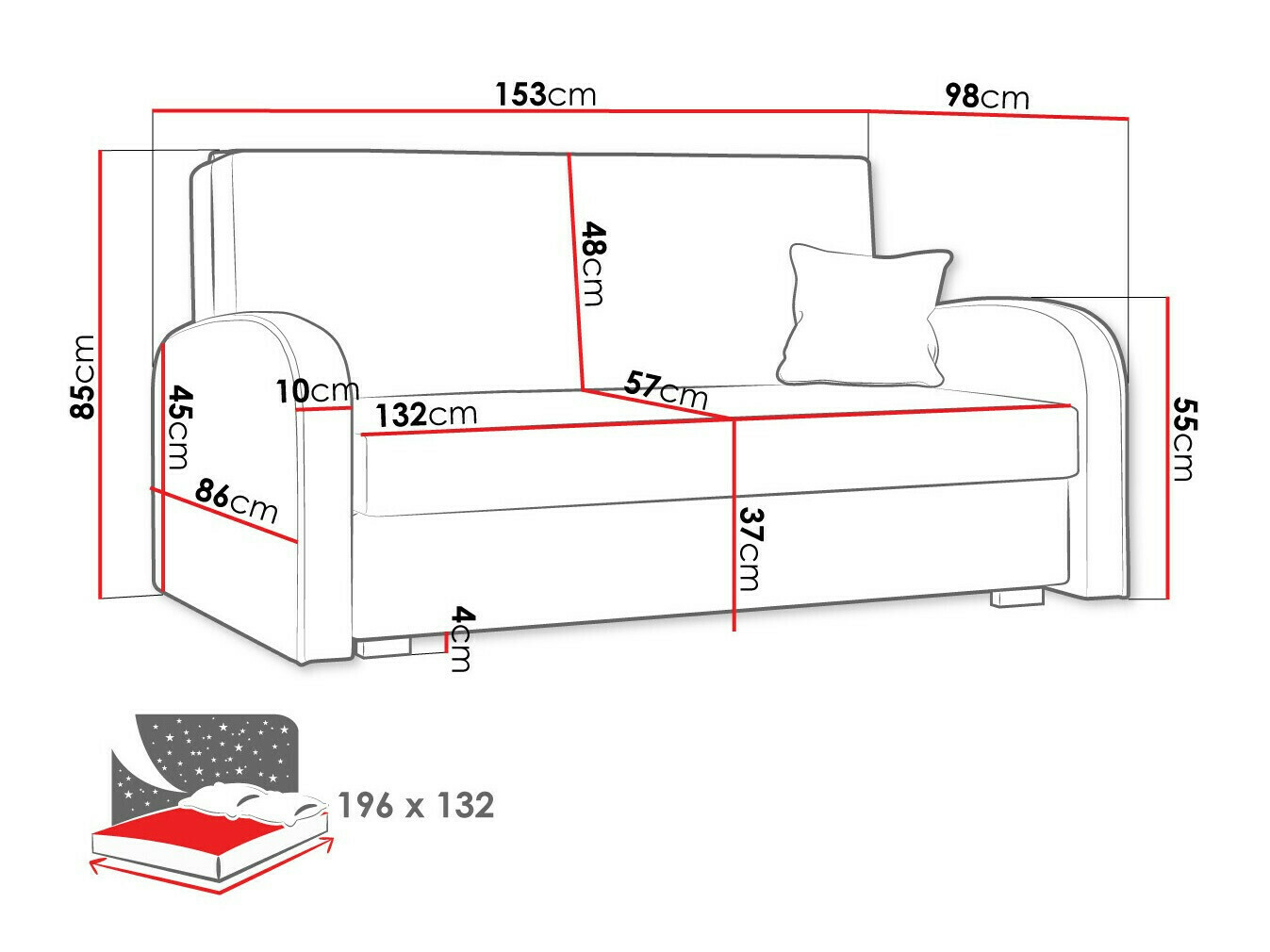 Καναπές-κρεβάτι Galona III (Mono 244 + Sorriso 4)