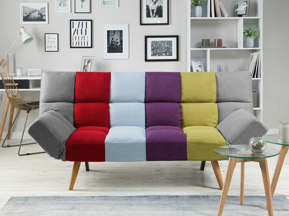 Sofa bed Berwyn 1552 (Grey + Red + Blue)
