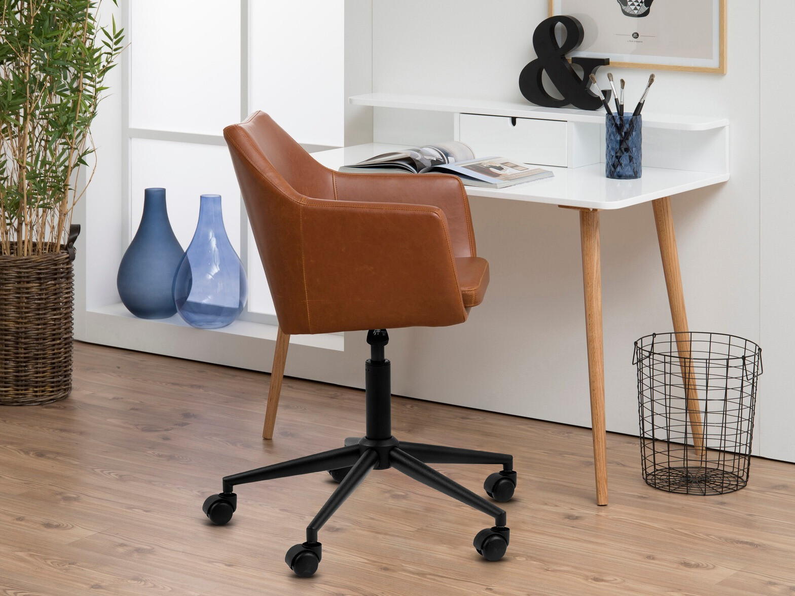Office chair Norsica 166 (Black + Brown)