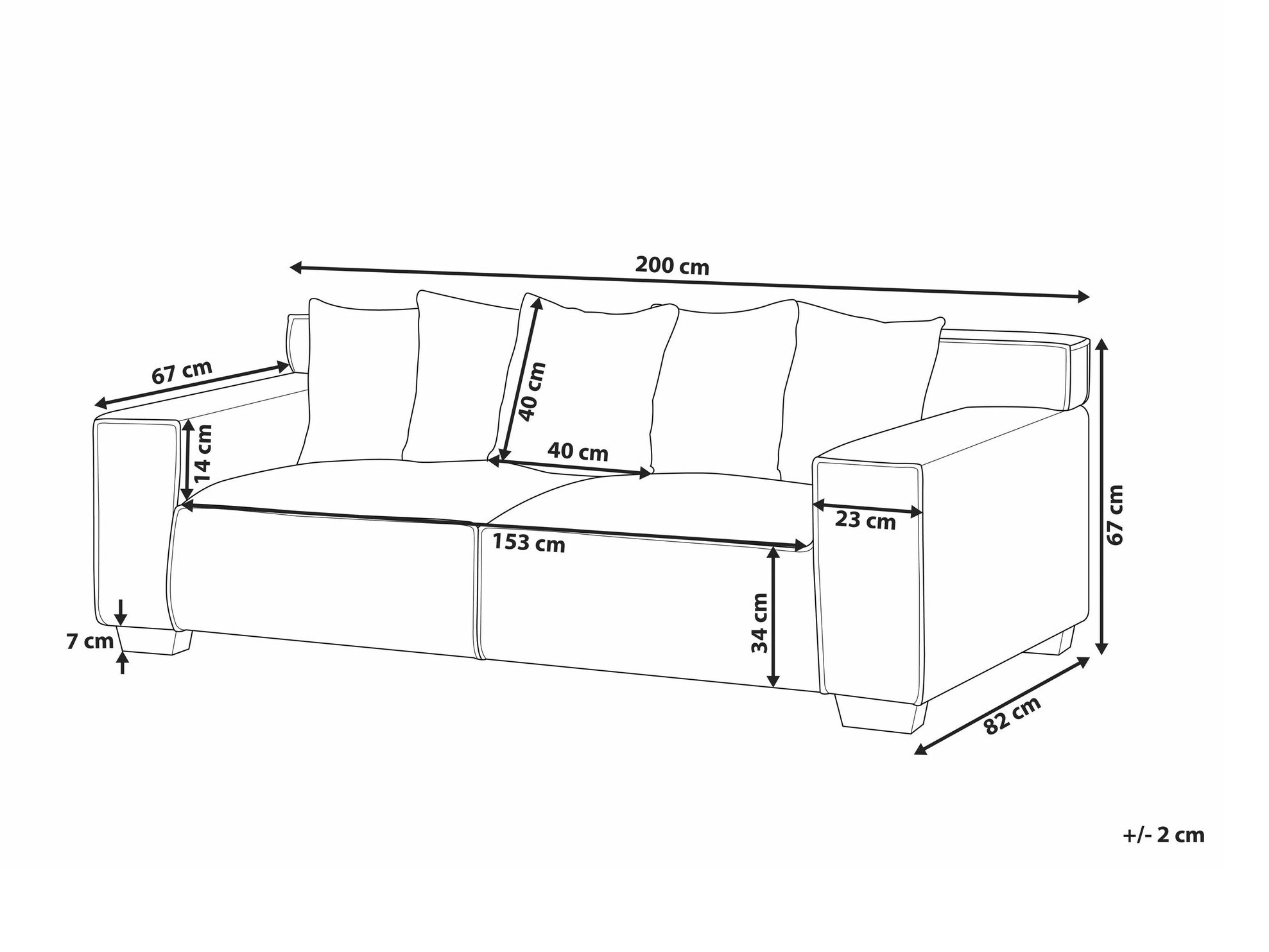 Sofa Berwyn 1570 (Dark grey)