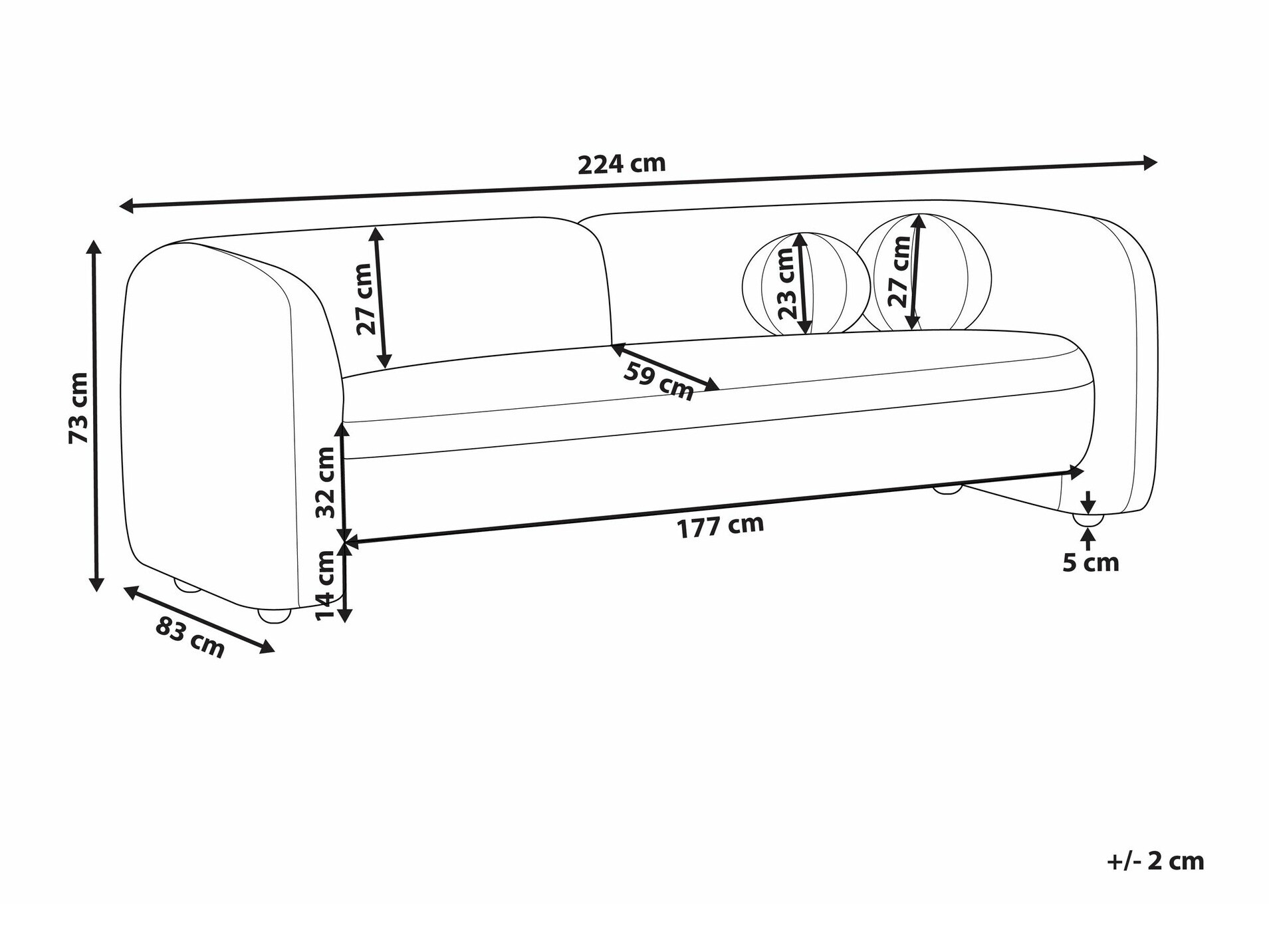 Sofa Veselme 102 (White)