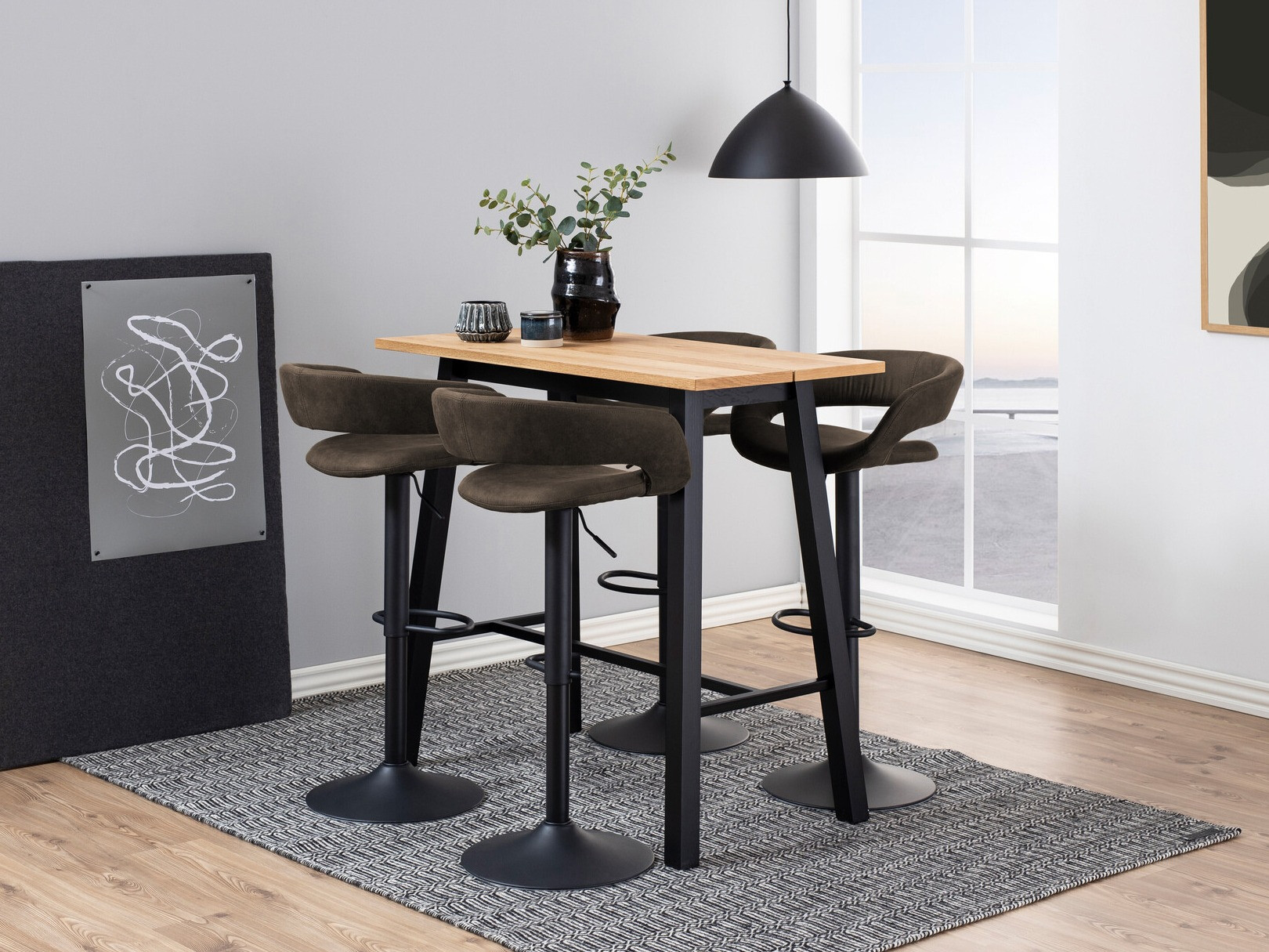 Counter stool Norsica 280 (Anthracite + Black)
