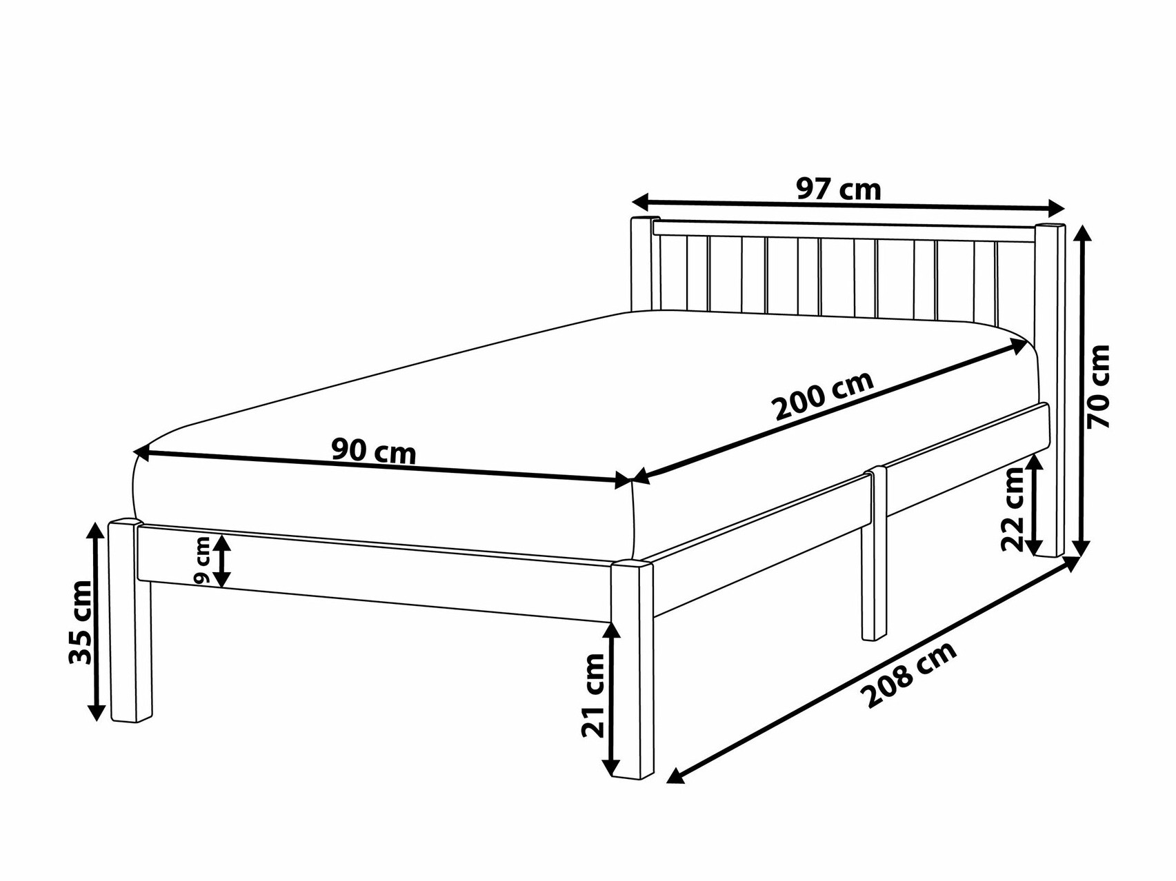 Bed Berwyn 1156 (White)