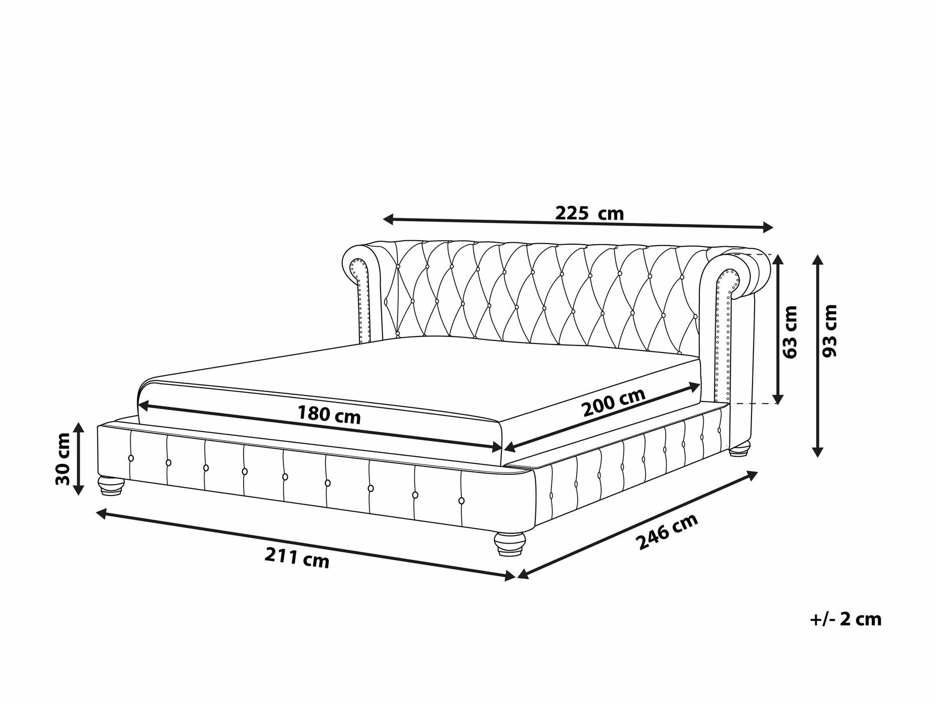 Bed Berwyn 1621 (Grey)
