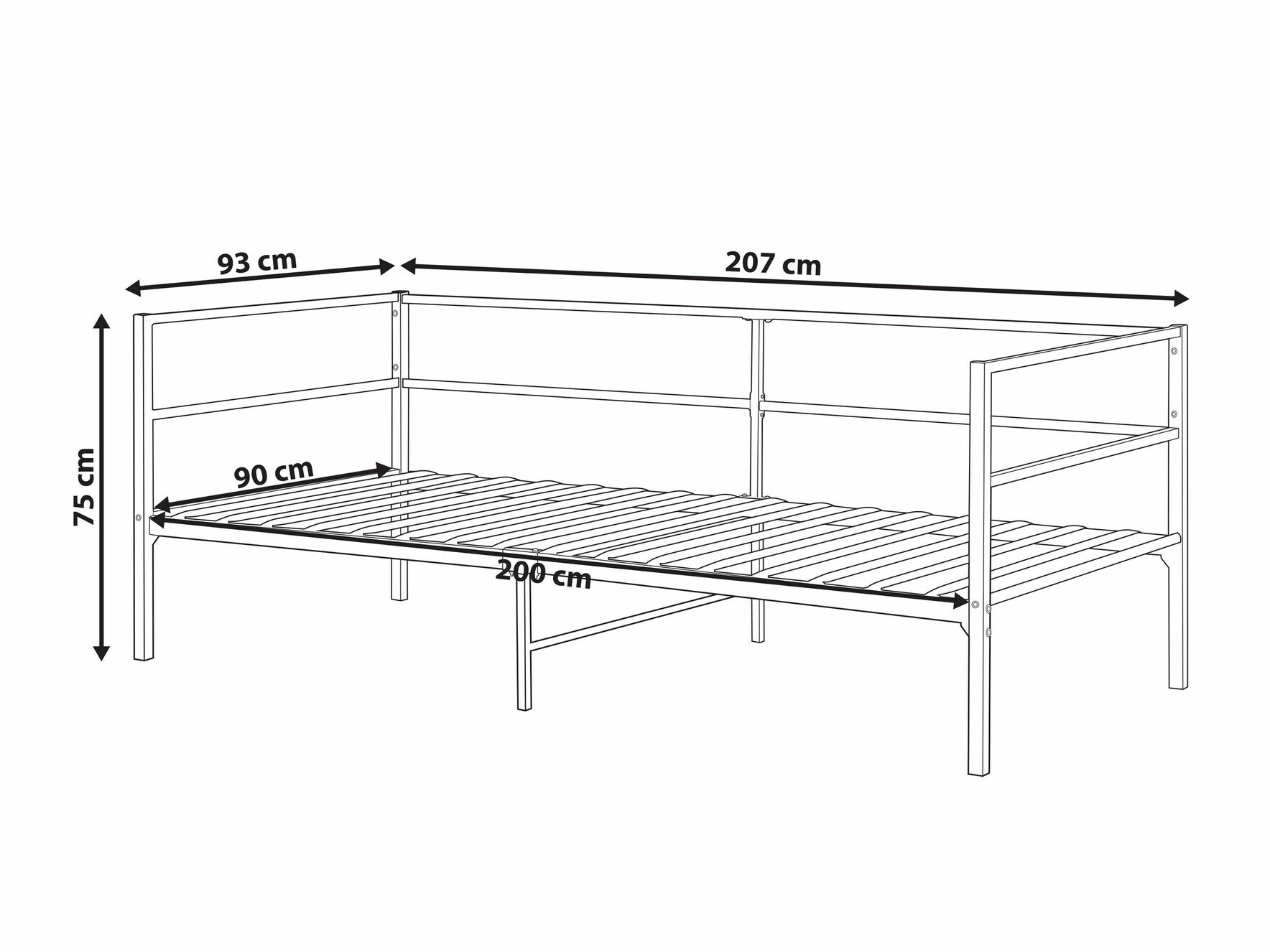 Κρεβάτι Berwyn 2016 (Μαύρο)