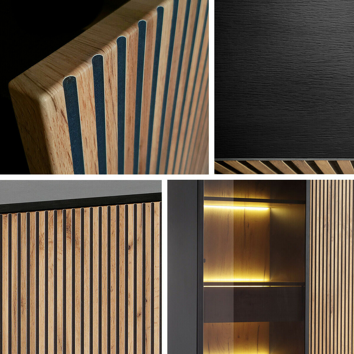 Μπουφέ Manal (Μαύρο + Δρυς wotan)