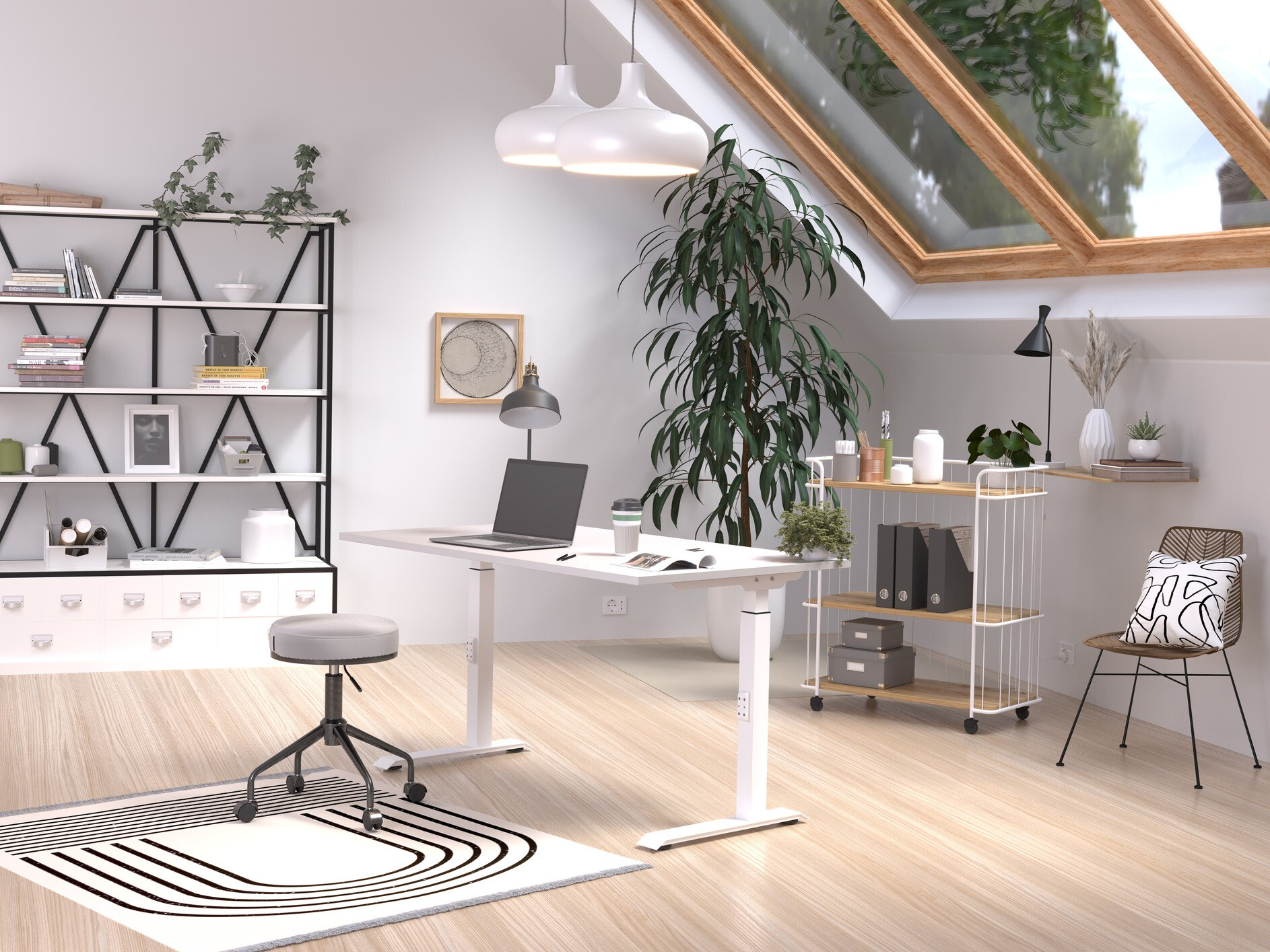 Γραφείο Sacramento 420 (Γκρι + Άσπρο)