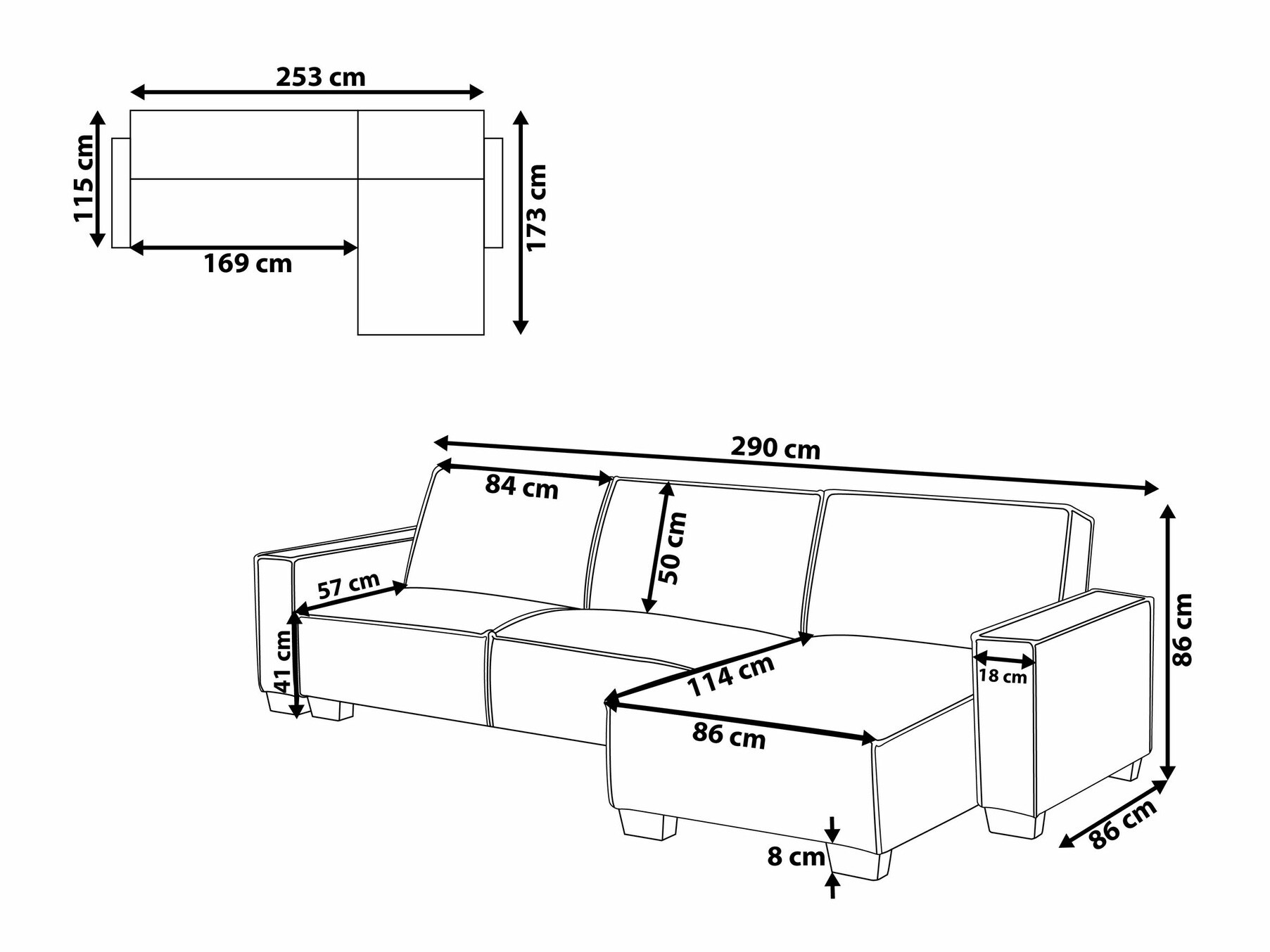 Corner sofa Berwyn 1649