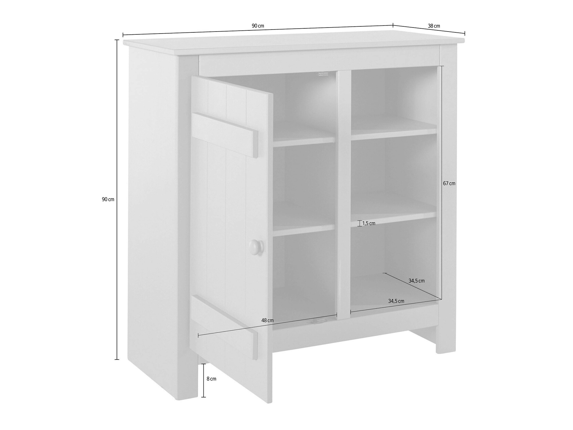 Μπουφέ Denton 1275 (Άσπρο)